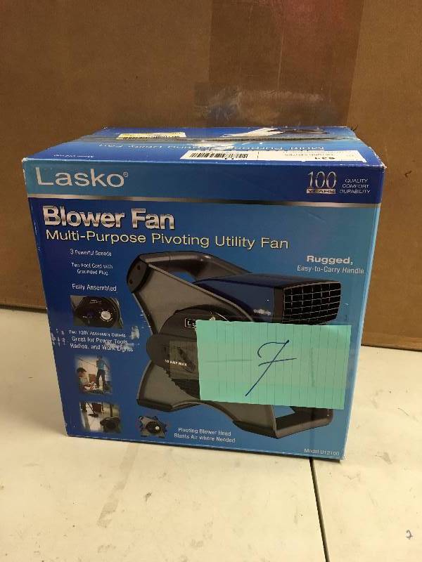 lot 7 image: Dryer Vent Fan Cold Air Circulator Portable Ventilation System Power used in box