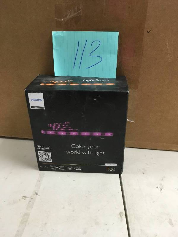 lot 113 image: Philips - Friends of hue 120-Lumen, 12W LightStrip Luminaire Starter Kit, 15W Equivalent 6.6 - Multicolor New