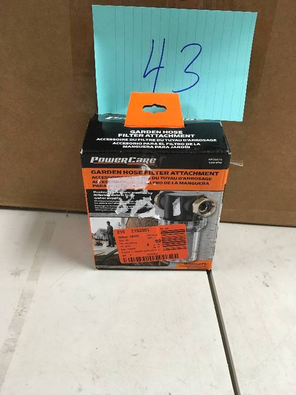 lot 43 image: Power Care Ap31076 Filter Attachment For Garden Hoses And Pressure new in box