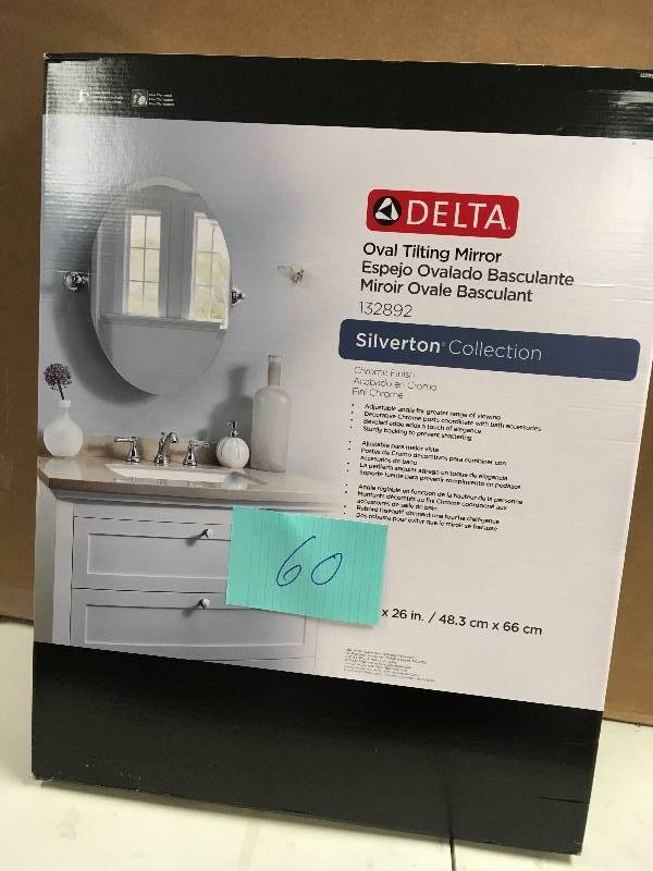 lot 60 image: Delta Oval Tilting Mirror Silverton Collection