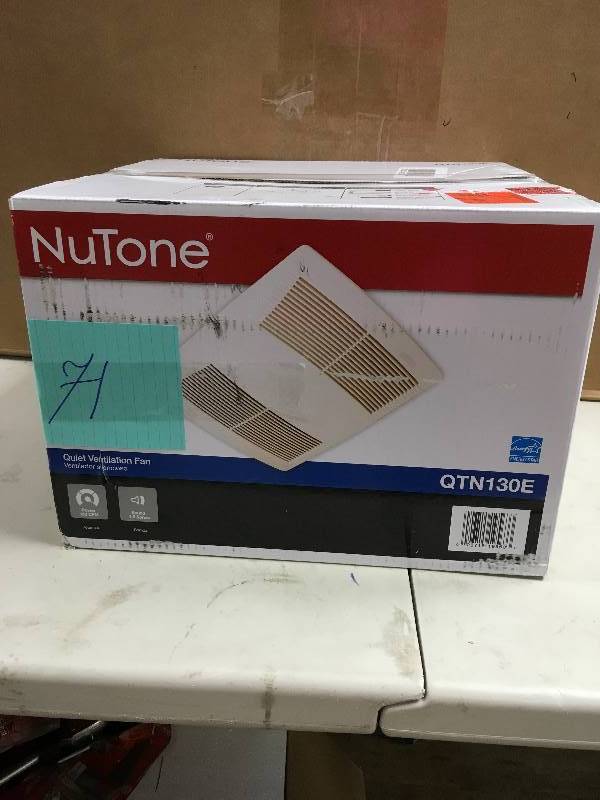 lot 71 image: Nutone QT Series Quiet 130 CFM Ceiling Exhaust Bath Fan QTN130E