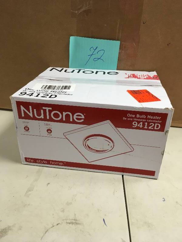 lot 72 image: Nutone 250-Watt Infrared 1-Bulb Ceiling Heater