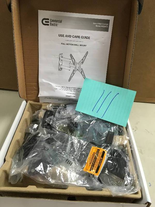 lot 111 image: Commercial Electric Full Motion Wall Mount model XD2473 new