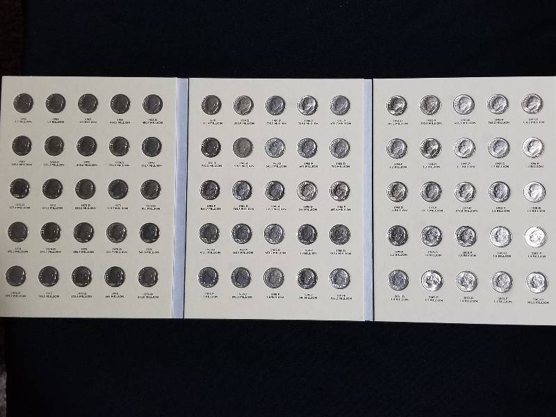 lot 10 image: Complete 1965-2003 Roosevelt Dime Set in Nice Littleton Folder