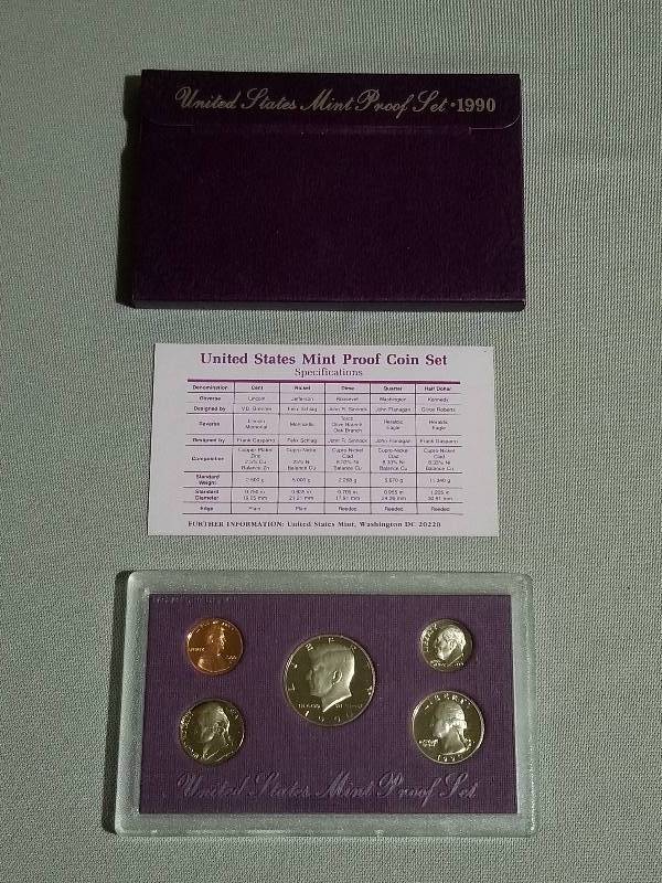 lot 35 image: 1990 US Mint Proof Set