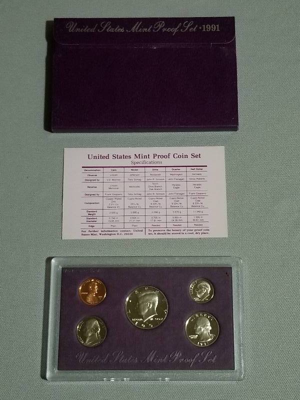 lot 36 image: 1991 US Mint Proof Set