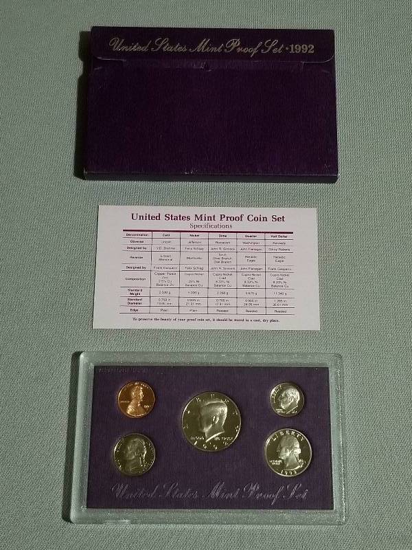 lot 37 image: 1992 US Mint Proof Set