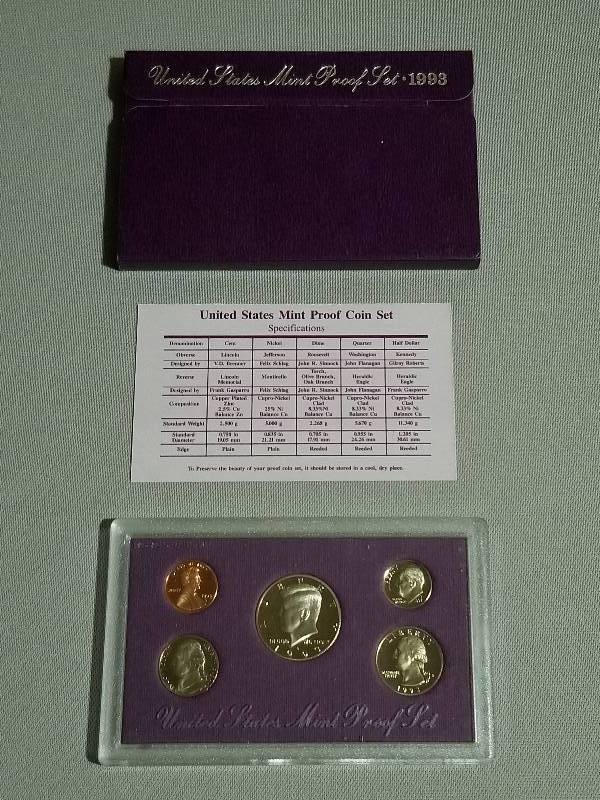 lot 38 image: 1993 US Mint Proof Set