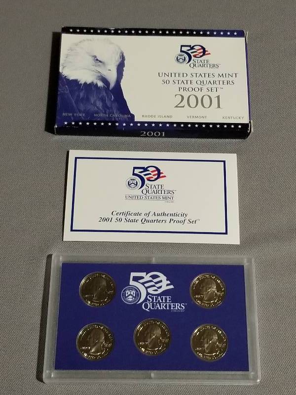 lot 50 image: 2001 US Mint State Quarter Proof Set