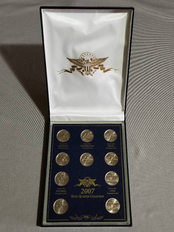 lot 62 image: 2007 Philadelphia Mint State Quarters Collection in Display - Uncirculated