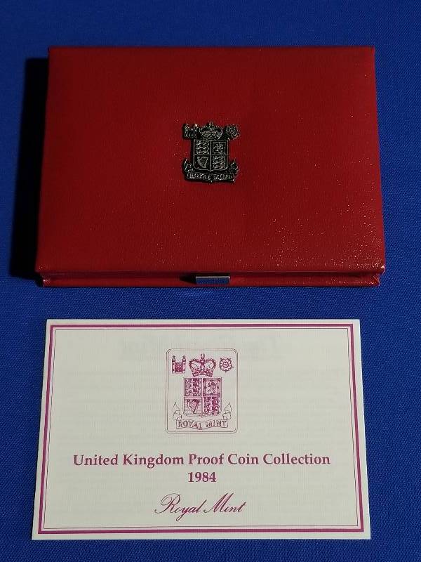 lot 67 image: 1984 United Kingdom Proof Coin Collection with Original Box & COA, Beautiful Set