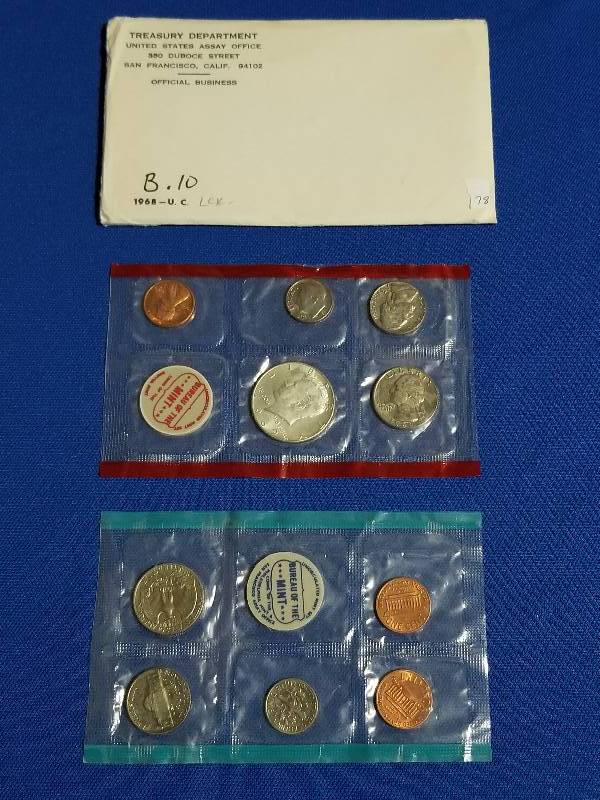 lot 78 image: 1968 US Mint Uncirculated Coin Set