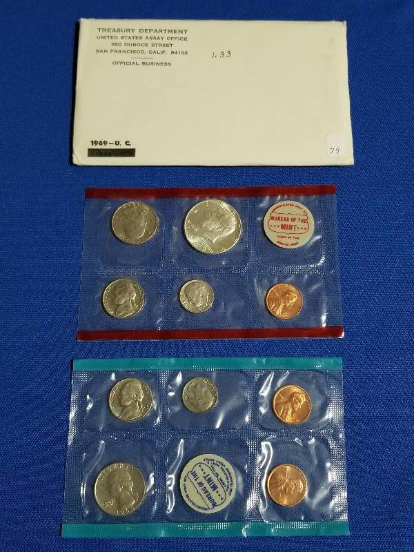 lot 79 image: 1969 US Mint Uncirculated Coin Set