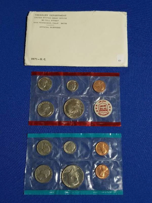 lot 81 image: 1971 US Mint Uncirculated Coin Set