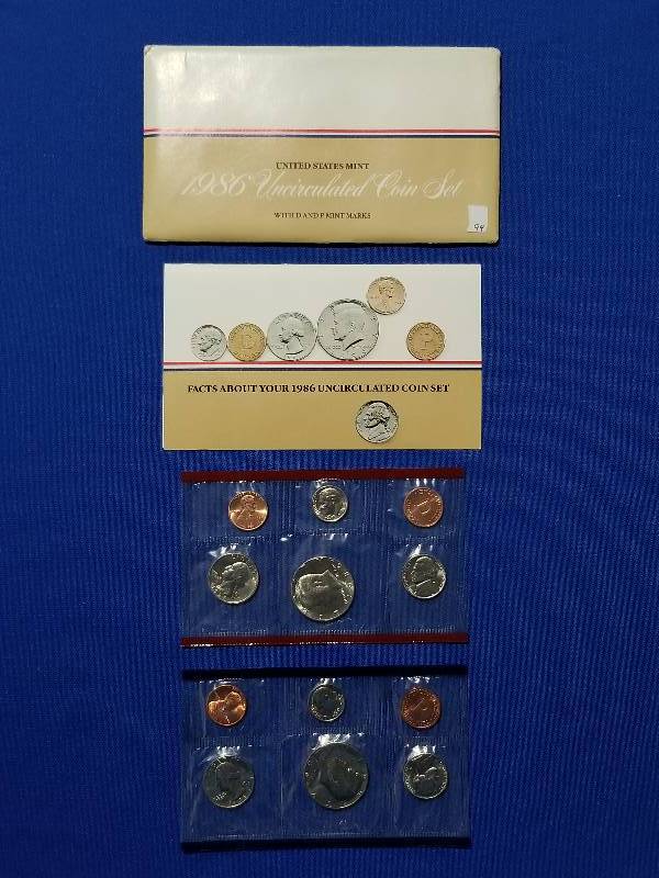lot 94 image: 1986 US Mint Uncirculated Coin Set