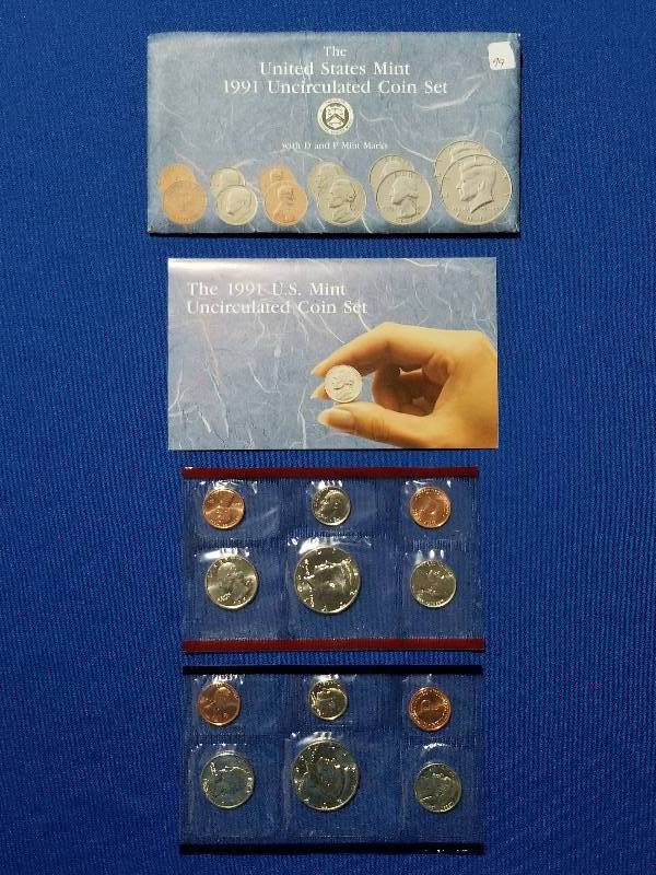 lot 99 image: 1991 US Mint Uncirculated Coin Set