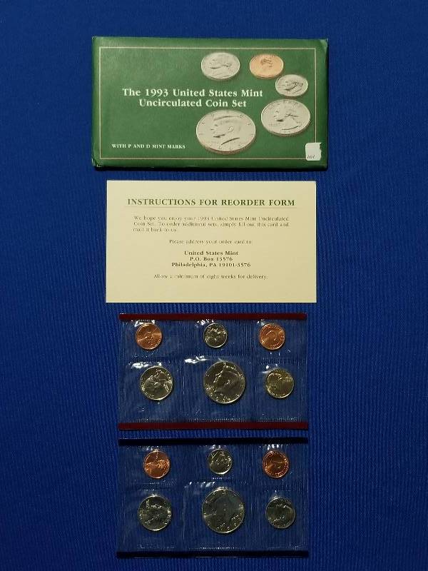 lot 101 image: 1993 US Mint Uncirculated Coin Set