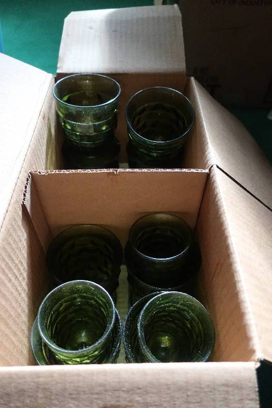 VINTAGE GREEN GLASSWARE