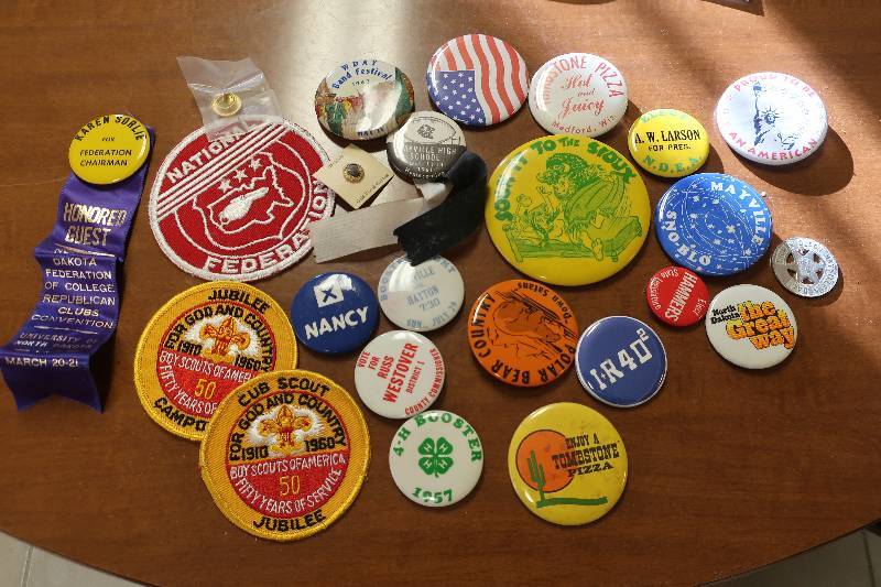 PINS, BUTTONS AND BADGES