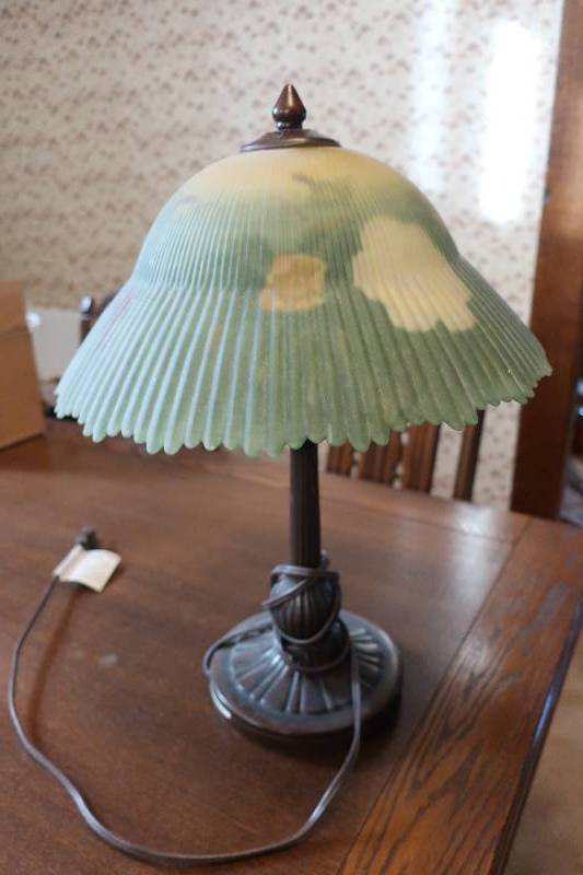 LAMP WITH NICE GLASS SHADE