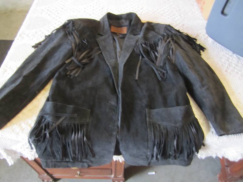 lot 34 image: AB Sport Fringed Suede Leather Jack...