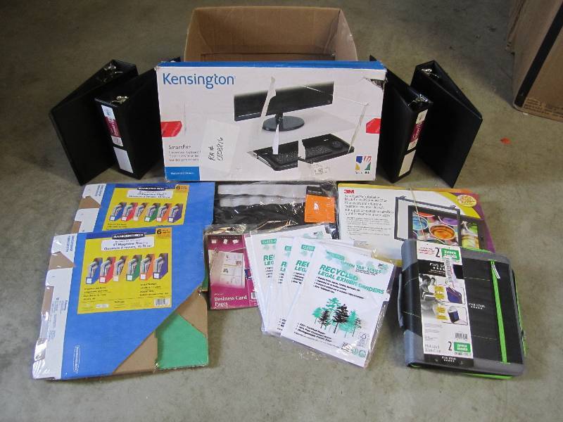 lot 36 image: Lot of Misc Office Items 3-Ring Bin...