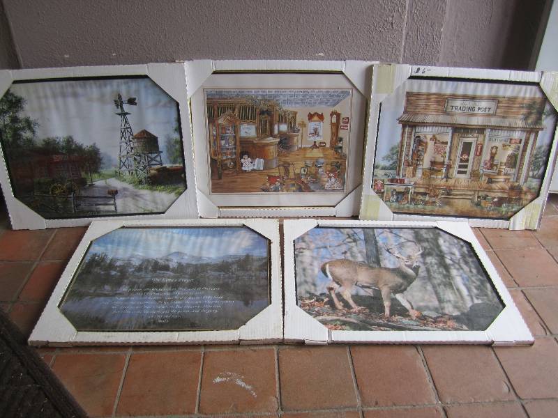 lot 54 image: Lot of 5 Framed Posters 16 x 20 O...