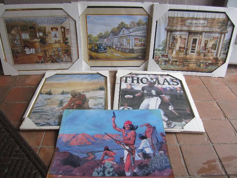 lot 55 image: Lot of 5 Framed Posters and an unfr...