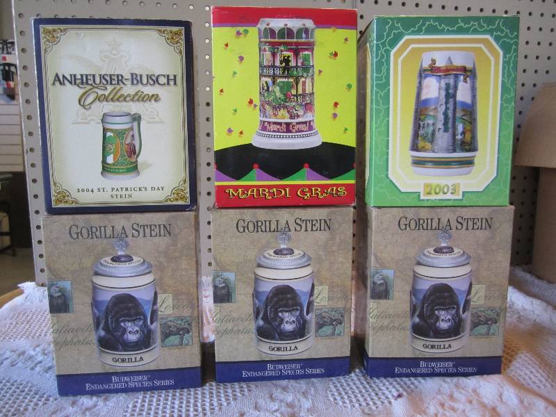 lot 60 image: Lot of 6 Collector Steins ...