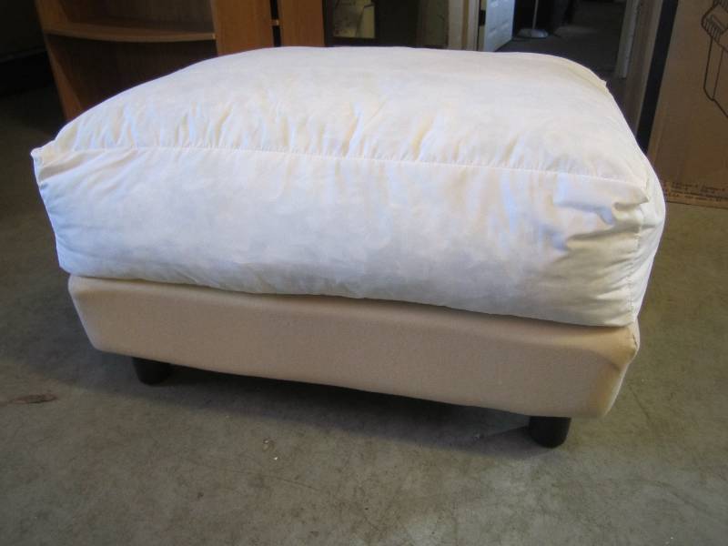lot 64 image: Down Topped Ottoman. Slip cover for...