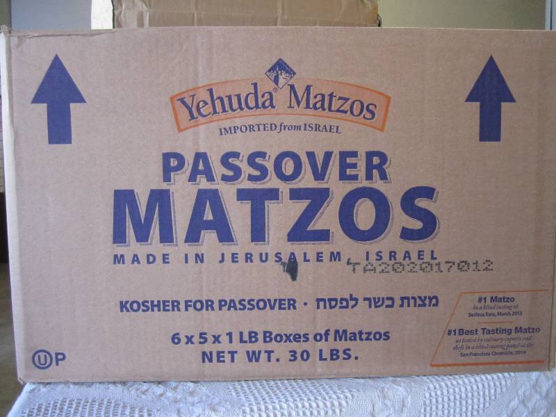 lot 142 image: Case of Passover Matzos 6 Boxes of ...