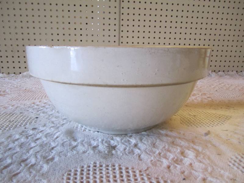 lot 266 image: Large Crock Bowl 13 18 Wide 5 78...