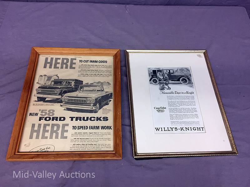 Vintage framed ads