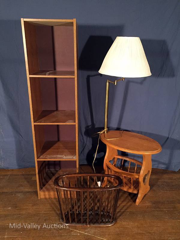Bookcase &amp lighted endtable