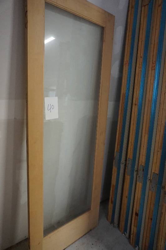 lot 40 image: Full Glass Wood InteriorExterior Door