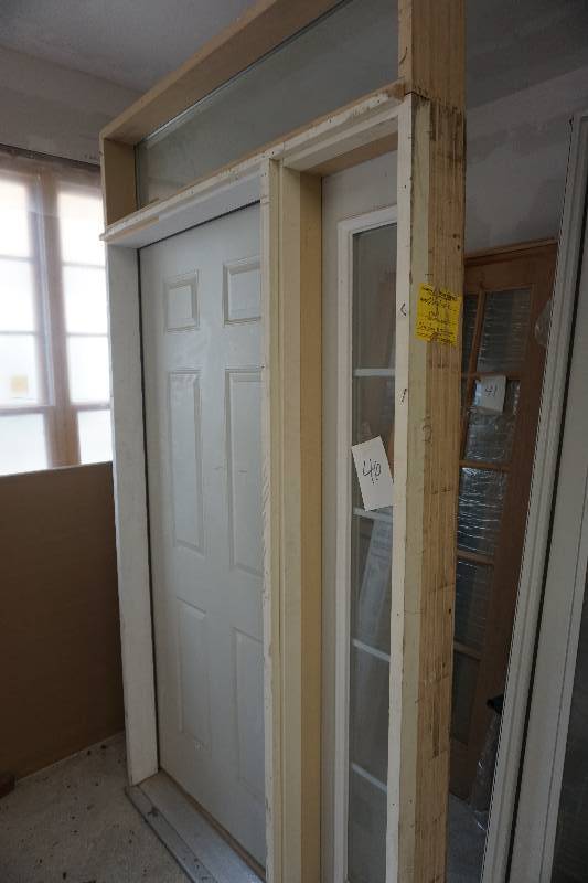 lot 46 image: Steel Entry Door With Side and Top Transom Windows With Frame