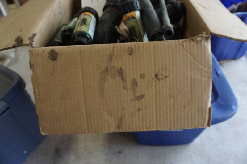 lot 74 image: Large Box of Rain Bird and Assorted Landscaping Irrigation Lawn Sprinkler Heads