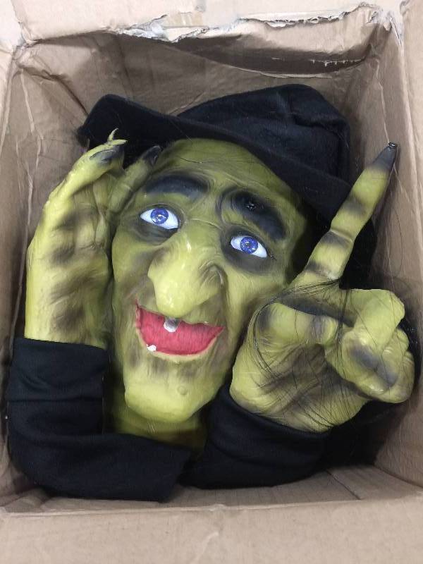 lot 10 image: cary Peeper Motion Activated tapping witch peeper decoration