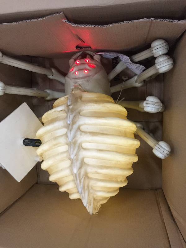 lot 13 image: 17 in. Animated Shaking Skeleton Spider with LED Eyes