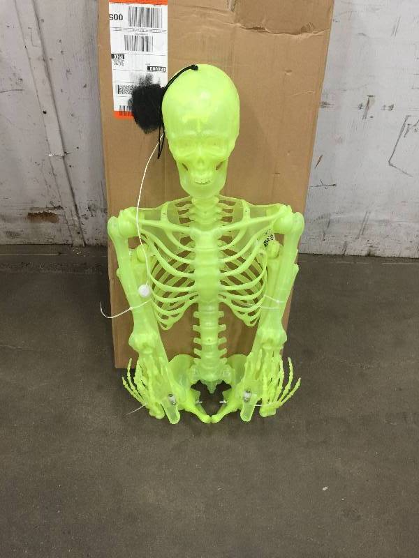 lot 17 image: 60 in. Glow-in-the-Dark Poseable Skeleton
