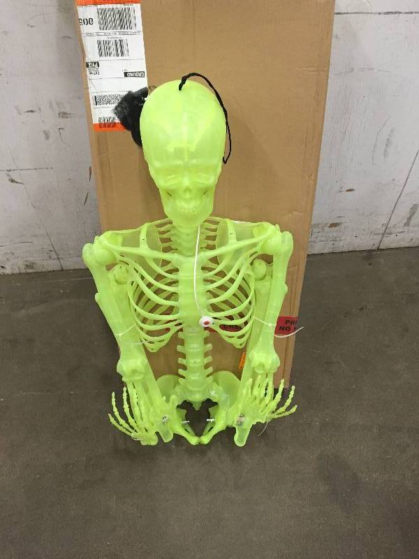 lot 33 image: 60 in. Glow-in-the-Dark Poseable Skeleton