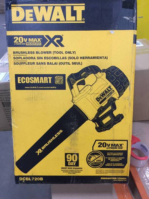 lot 38 image: Dewalt 90 MPH 400 CFM 20-Volt MAX Lithium-Ion Cordless Handheld Leaf Blower - Battery and Charger Not Included