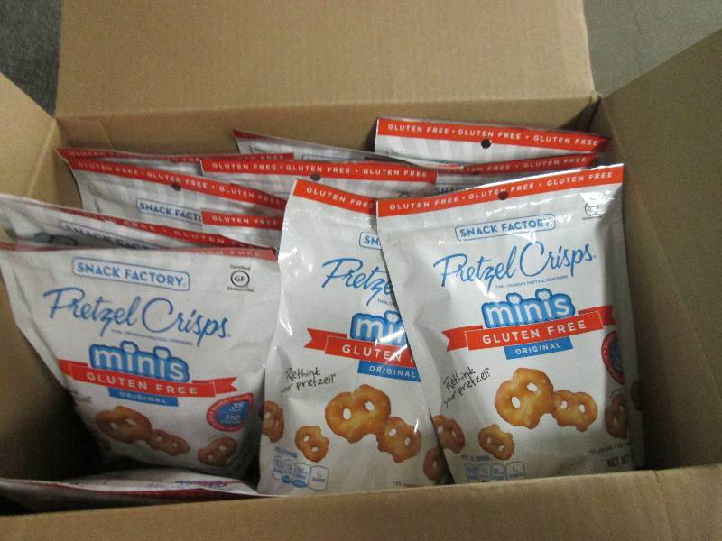 1 case of 5 oz pretzel chips mini o...