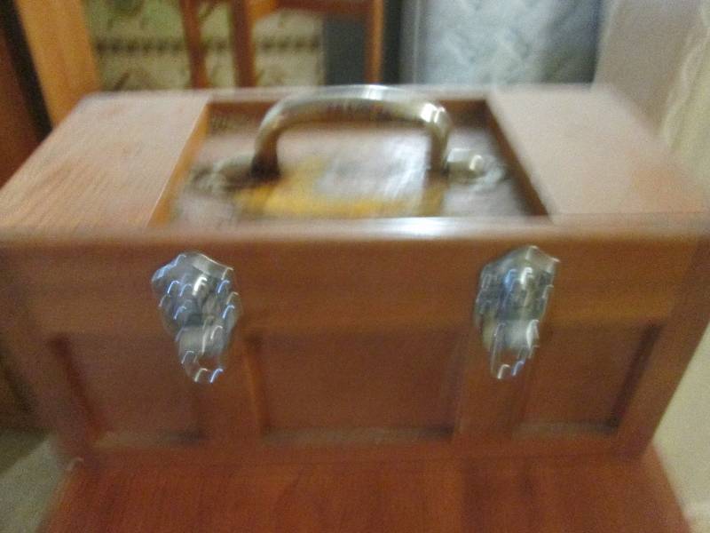 wooden tool box 16w X 7.5 t X 8 ...