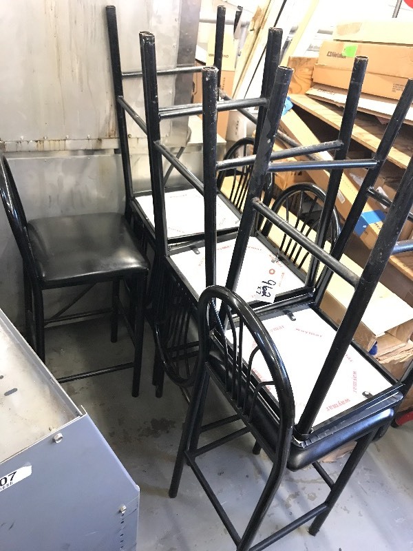 lot 962 image: BLACK HIGH TOP CHAIRS