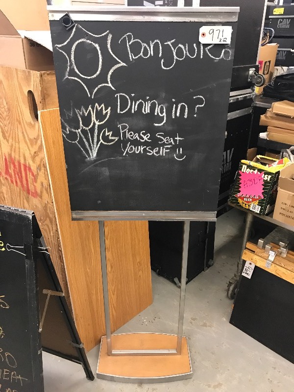 lot 971 image: HOSTESS STAND SIGN AND SANDWICH BOARD SIGN