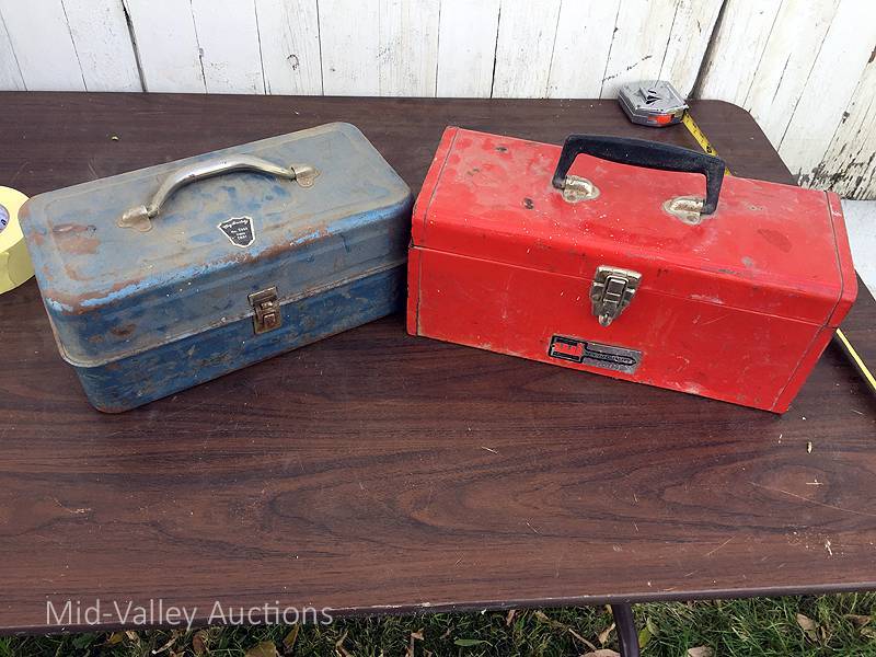lot 102 image: Red and Blue Tool Boxes