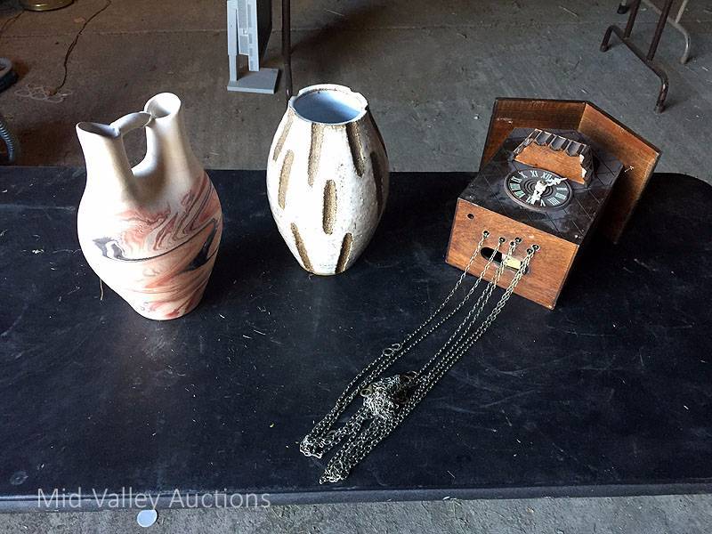 lot 257 image: Coocoo Clock and Vases