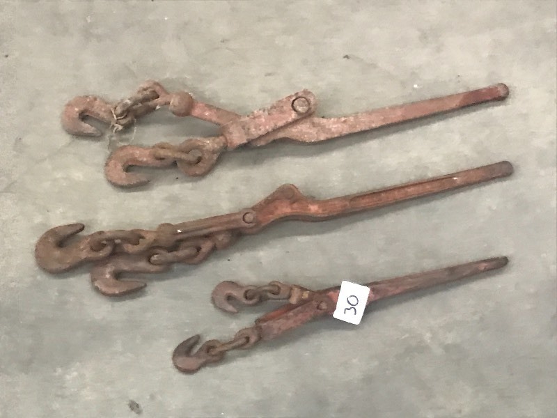 lot 30 image: Lot Of (3) Chain Binders ...