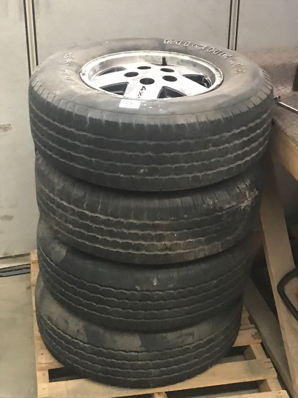 lot 58 image: (4) Michelin LT2357515 Tires On G...
